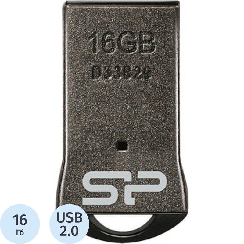Изображение товара Флешка USB 2.0 16 ГБ Silicon Power Touch T01 надежное устройство для хранения