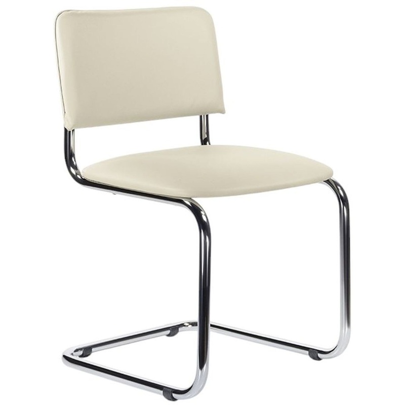 Изображение товара Офисный стул Silwia бежевый из искусственной кожи с металлическим каркасом