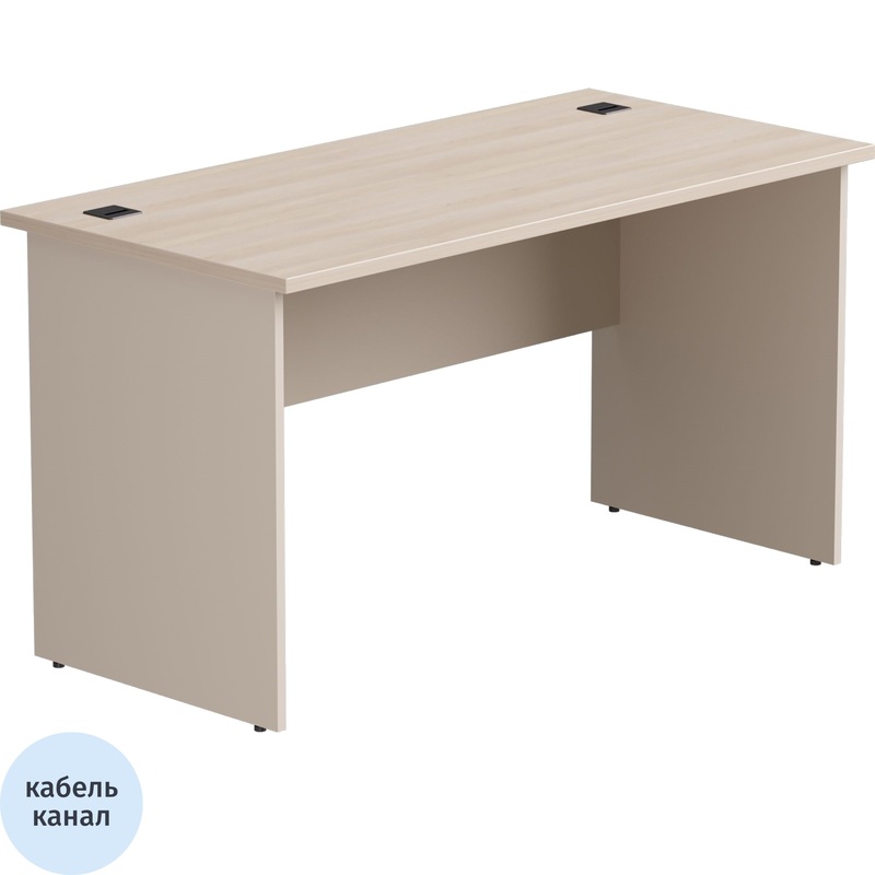 Изображение товара Стол прямой EVO 254S011DY/GU бежевый серо-бежевый с кабель-каналом