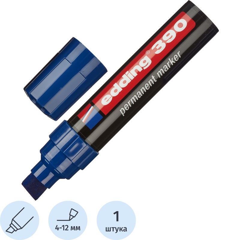 Изображение товара Маркер перманентный Edding E-390/3 синий 4-12 мм