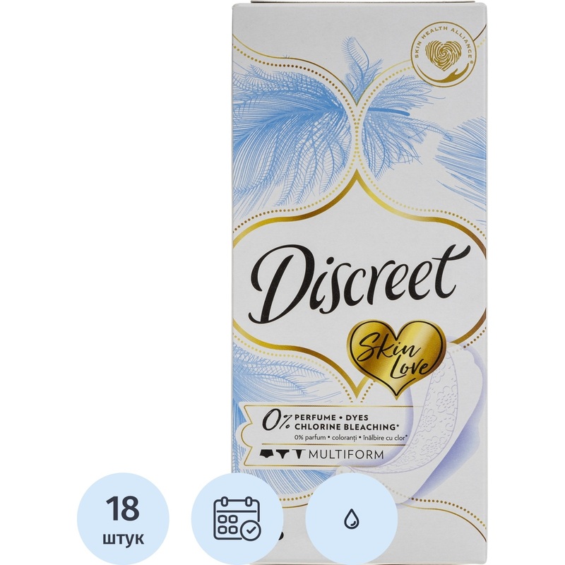 Изображение товара Прокладки женские ежедневные Discreet Multiform Skin Love 18 штук