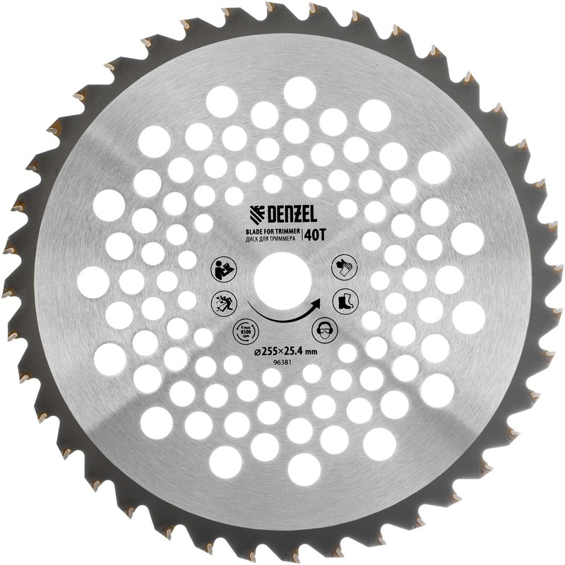 Изображение товара Диск для триммера Denzel 255х25.4 мм 40 зубьев (96381)