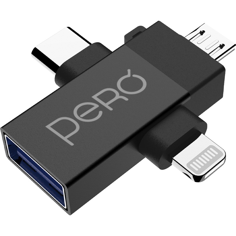 Изображение товара Переходник Pero AD14 USB Type-A - USB Type-C - Lightning - micro USB (4603768352235) Изображение товара Переходник Pero AD14 USB Type-A - USB Type-C - Lightning - micro USB (4603768352235)