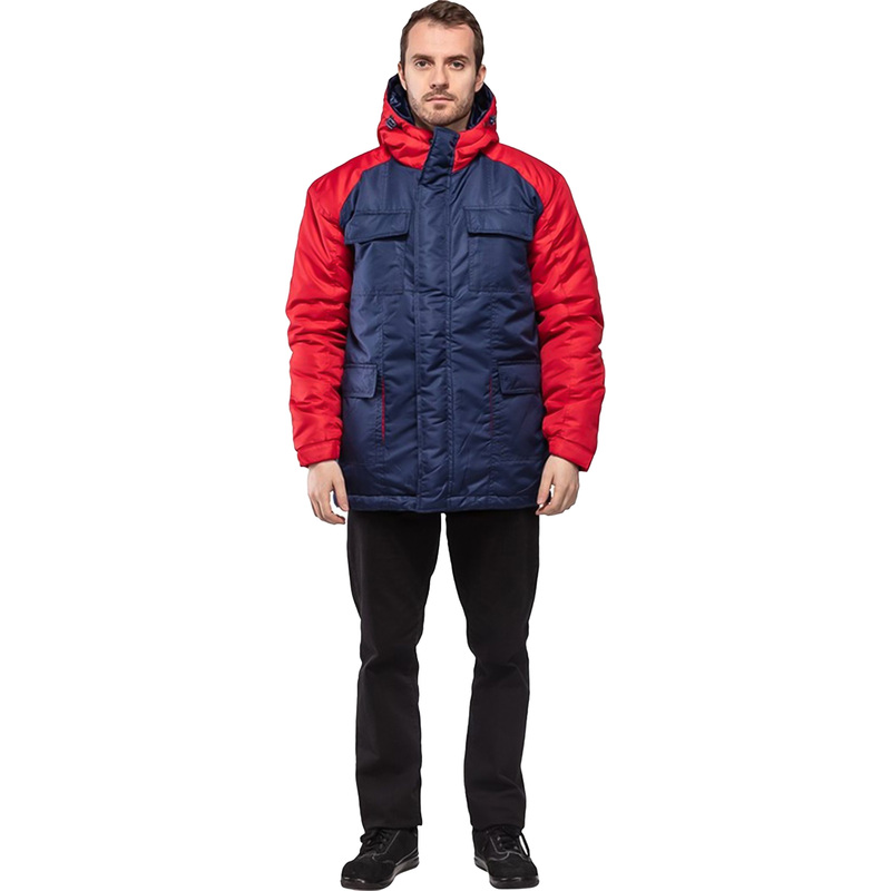 Изображение товара Куртка рабочая зимняя мужская з41-КУ синяя красная утепленная