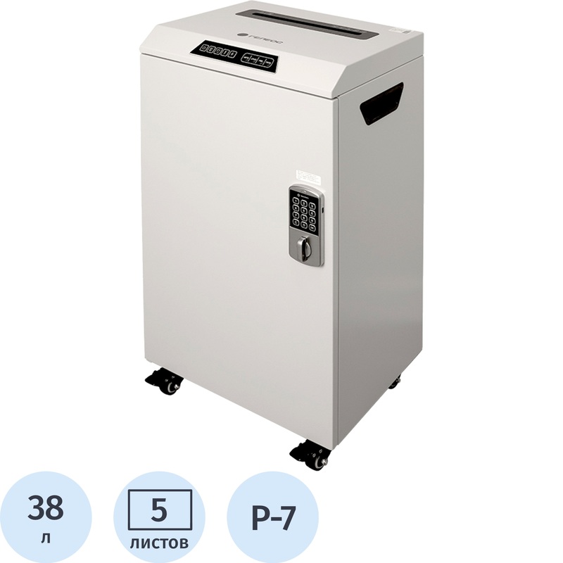 Изображение товара Шредер Гелеос УО38-7 с высоким уровнем секретности Р-7 и корзиной 38л
