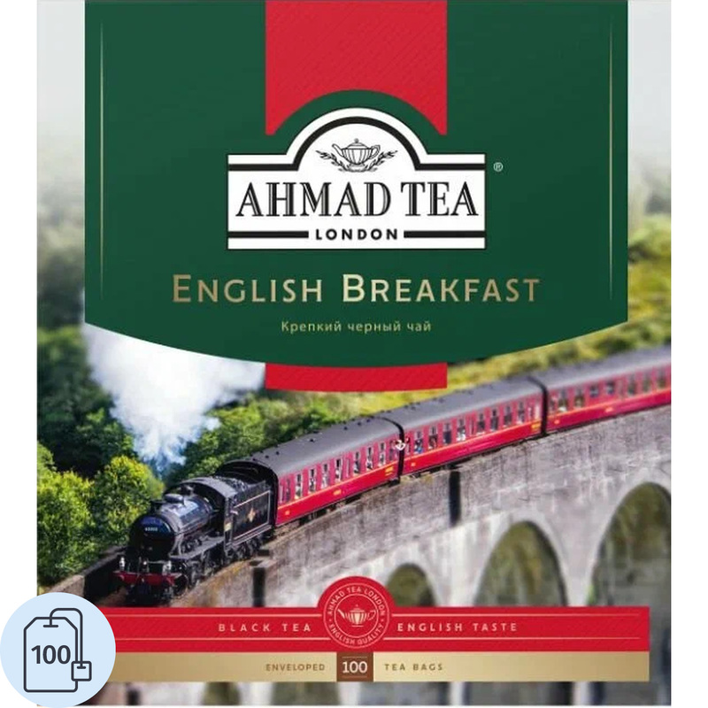 Изображение товара Чай черный Ahmad Tea English Breakfast 100 пакетиков - насыщенный и классический напиток