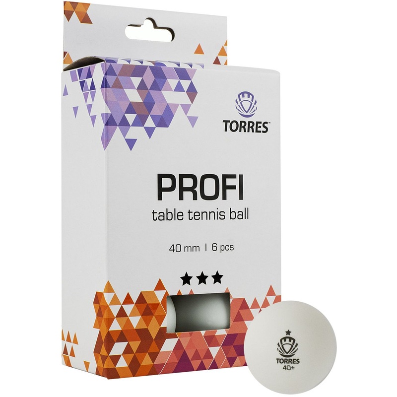 Изображение товара Мяч для настольного тенниса Torres Profi 40 мм 6 штук Пластик Китай