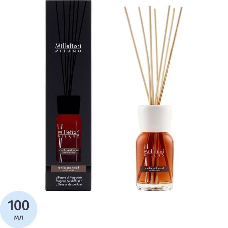 Изображение товара Аромадиффузор Millefiori Milano Ваниль и дерево 100 мл для дома и интерьера