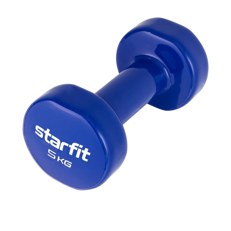 Изображение товара Гантель виниловая Starfit DB-101 5 кг темно-синяя