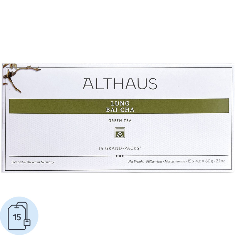 Изображение товара Чай зеленый Althaus Grand Pack Lung Bai Cha, 15 пакетиков