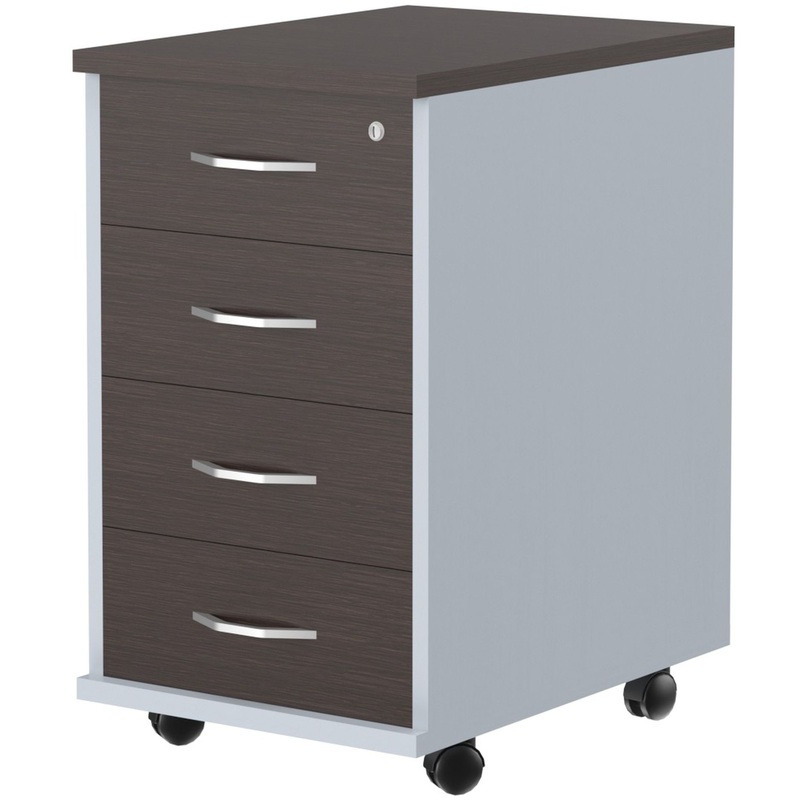 Изображение товара Тумба подкатная Imago ТМ-4А с замком (венге магия/металлик, 412x450x702 мм, 4 ящика)