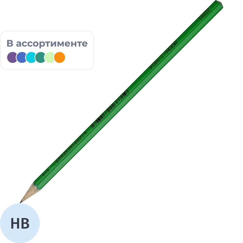 Изображение товара Карандаш чернографитный HB Koh-I-Noor Astra 1602 заточенный шестигранный