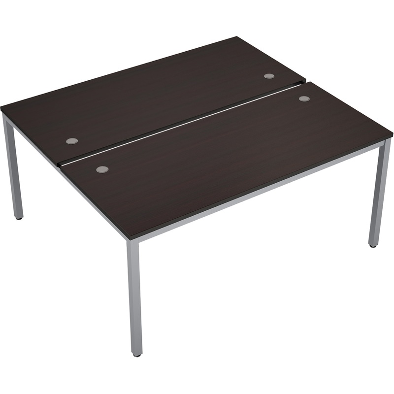 Изображение товара Стол приставной офисный Avance 6МБ.274 двуспольный венге/алюминий матовый 1600х1435х750 мм