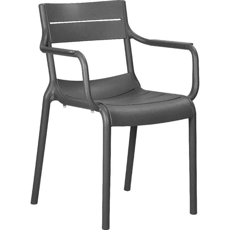 Изображение товара Кресло пластиковое Dobrin Tim тёмно-серый (580х555х813 мм)