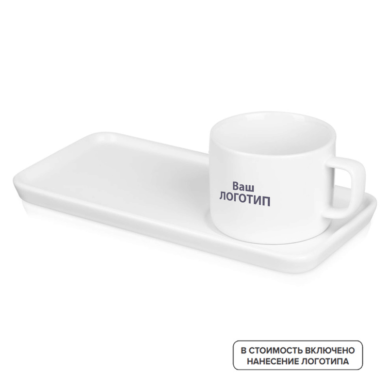 Изображение товара Чайная пара Bristol 200 мл фарфор с индивидуальной печатью для логотипа и надписей