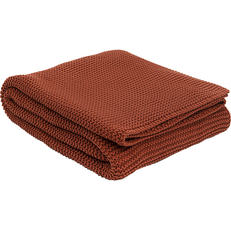 Изображение товара Плед Tkano Essential хлопок 130x180 см красный гипоаллергенный двусторонний