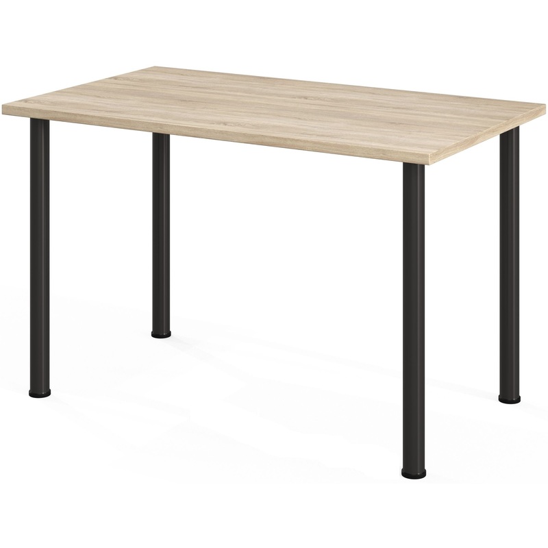 Изображение товара Стол обеденный МДС с заглушками на опорах (дуб сонома/чёрный, 1200х700х760 мм)