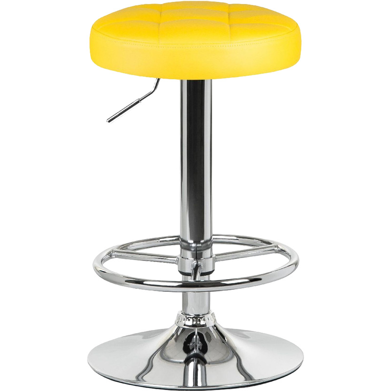 Изображение товара Табурет барный Dobrin Bruno жёлтый/хромированный (искусственная кожа/металл)