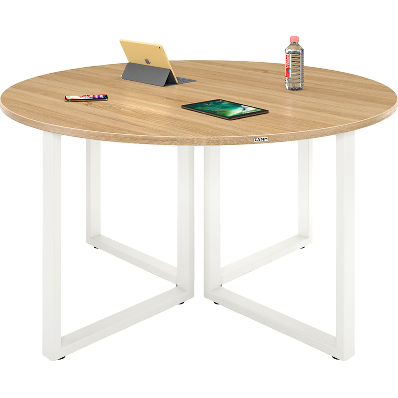 Изображение товара Стол для переговоров Zamm Зета 11670 круглый дуб бардолино/белый 1200х1200х745 мм