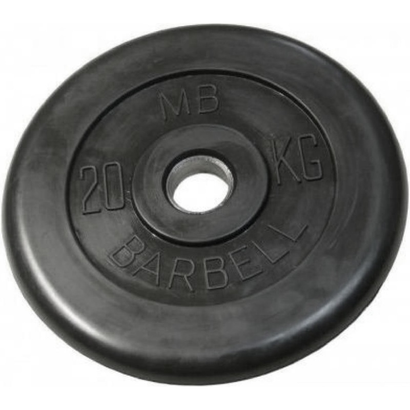 Изображение товара Диск обрезиненный для штанги Barbell MB 20 кг черный - профессиональный сгруппированный инвентарь