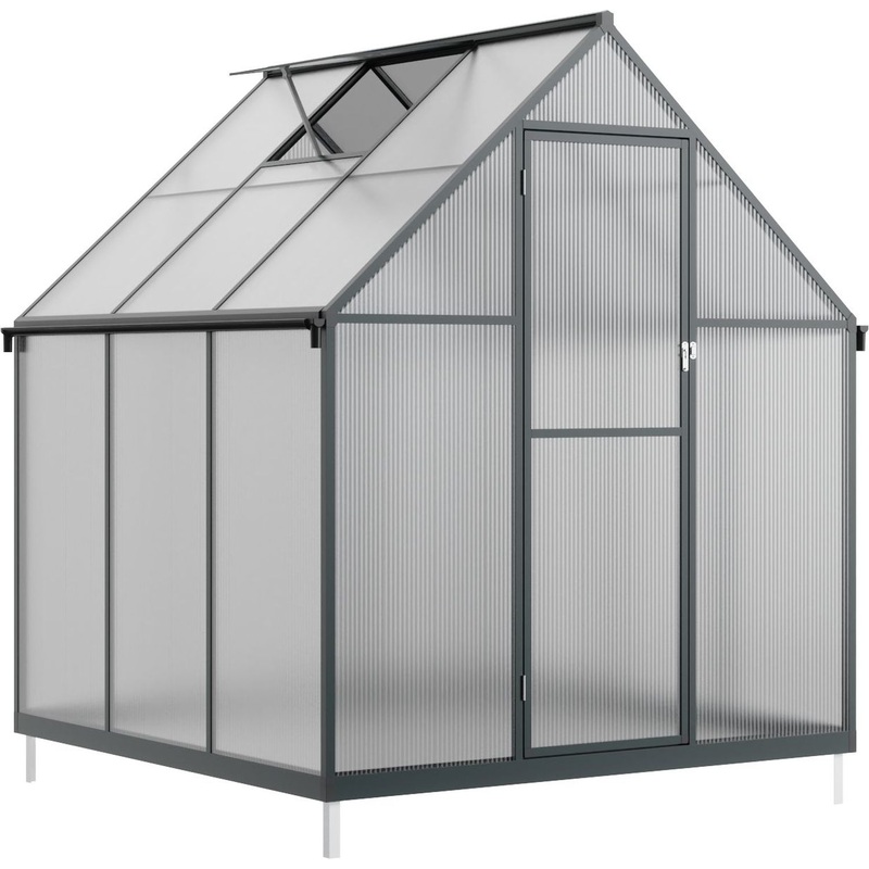 Изображение товара Теплица Klesto GH169 антрацит из поликарбоната, лёгкий и прочный каркас, размеры 1780х1690х1950 мм