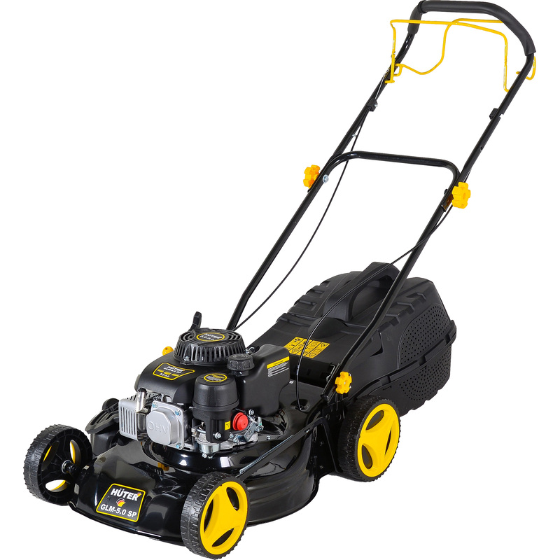 Изображение товара Бензиновая газонокосилка Huter GLM-5.0 SP 46 см мощный двигатель самохо дная