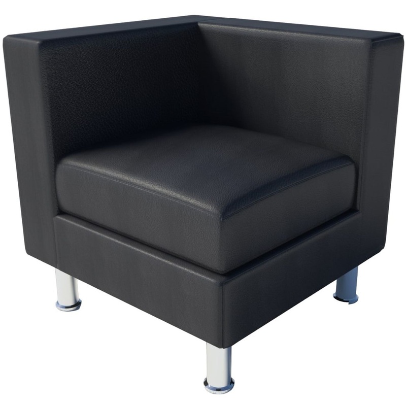 Изображение товара Модуль дивана угловой Лайт 4 чёрный (искусственная кожа, 700х700х750 мм)