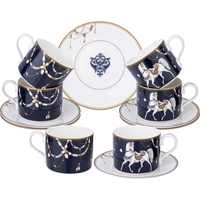 Изображение товара Набор чайный Lefard Horse Club 590-580 для 6 персон фарфор с золотистым орнаментом