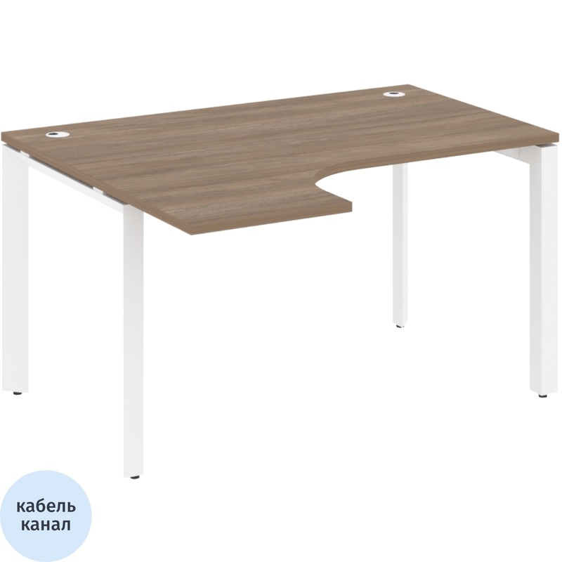 Изображение товара Эргономичный левый рабочий стол ONIX-П O.MP-SA-3L дуб аризона белый 1380х1180х750 мм