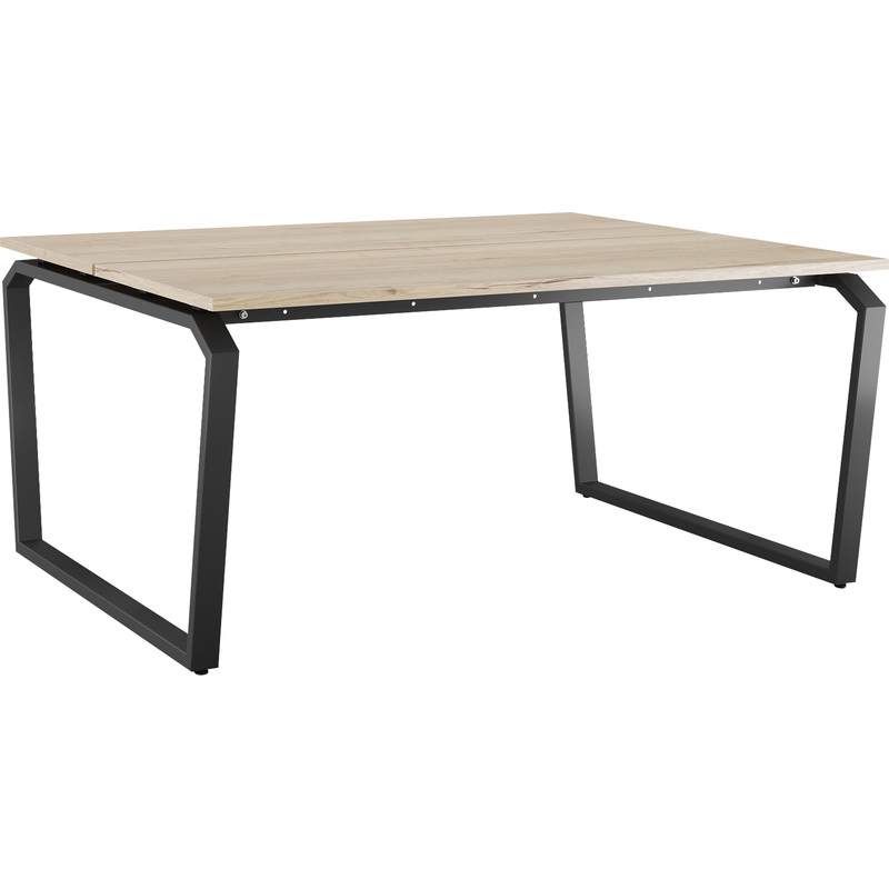 Изображение товара Стол прямой Kobor TB/2-120/120 black/natural (дуб натуральный/чёрный муар, 1200х1200х750 мм)