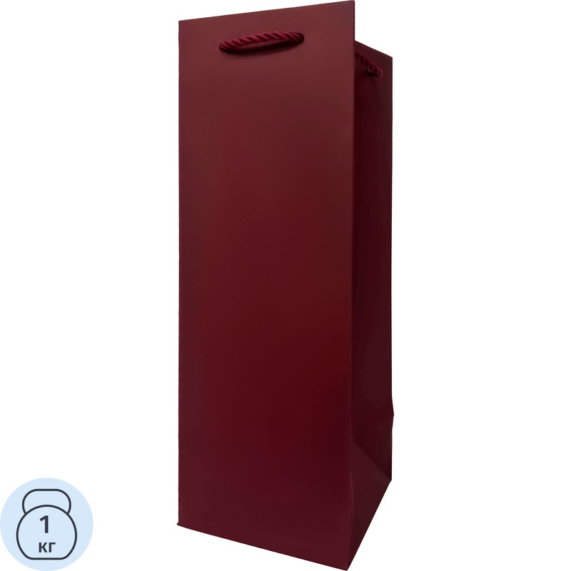 Изображение товара Пакет подарочный под бутылку ТК ММ SPB26-Bordo (36x12x12 см)