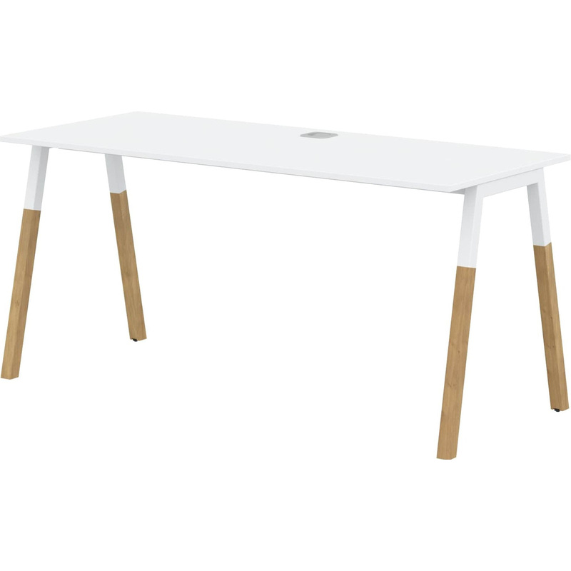 Изображение товара Стол руководителя письменный Forta белый премиум/бук