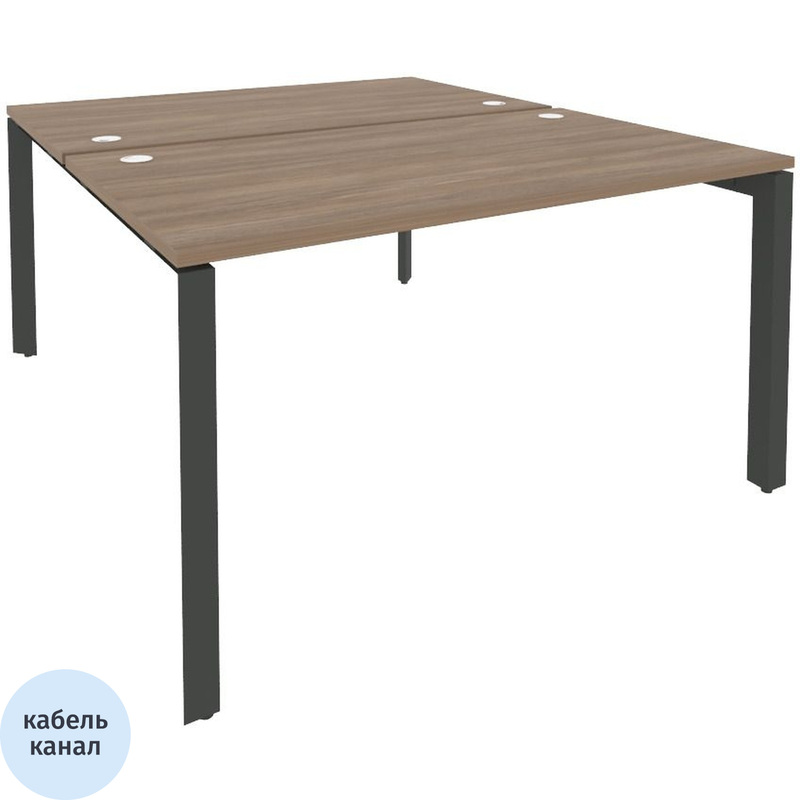 Изображение товара Рабочая станция на 2 рабочих места ONIX-П O.MP-D.RS-2.3.8 (дуб аризона/антрацит, 1380х1635х750 мм)