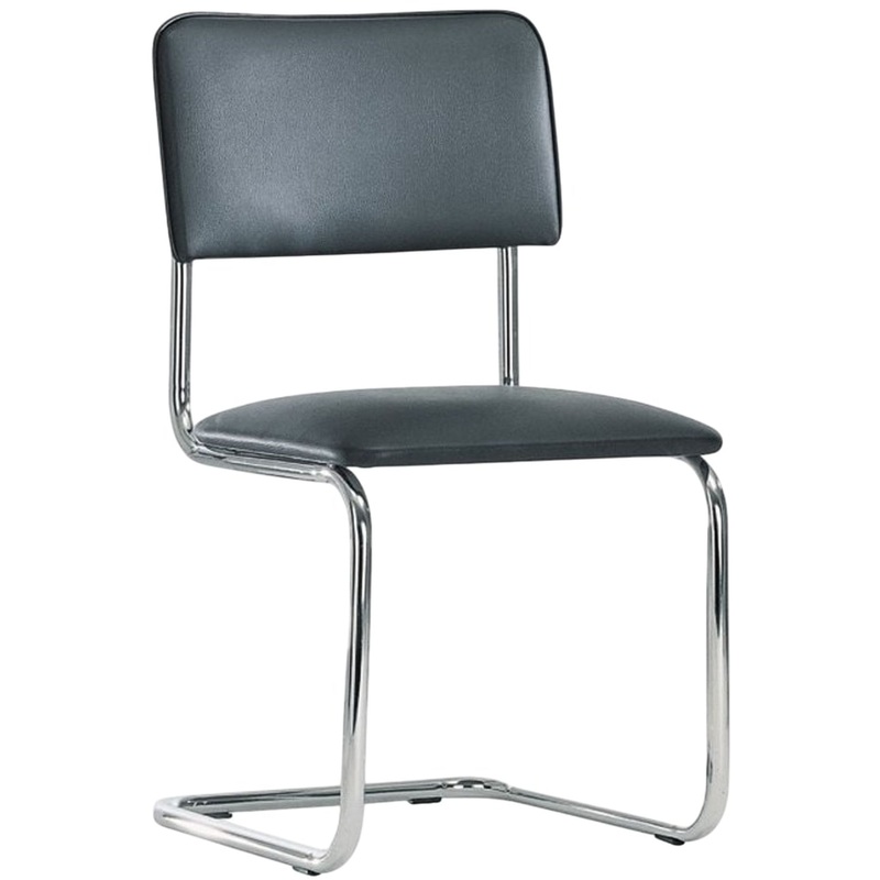 Изображение товара Стул офисный Silwia/Сильвия чёрный (экокожа, металл хромированный)