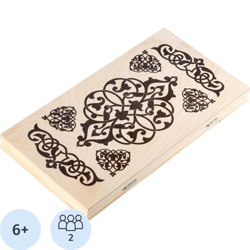 Изображение товара Игра Take it easy Нарды деревянные Узор с полем для шашек и шахмат