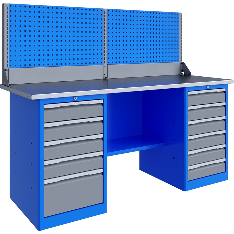 Изображение товара Верстак слесарный Верстакофф TNC 181.56.2-1 металлический с ящиками и полкой