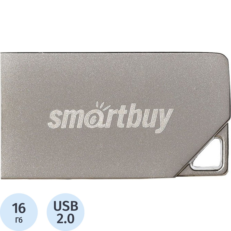 Изображение товара Флешка USB 2.0 16 ГБ Smartbuy MU30 (SB016GBMU30) серый