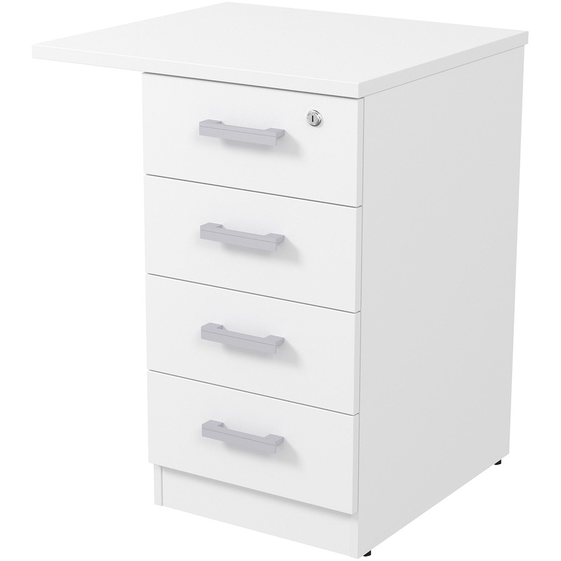 Изображение товара Тумба приставная 2ТЗ.002.5 с замком белый 550x600x750 мм 4 ящика