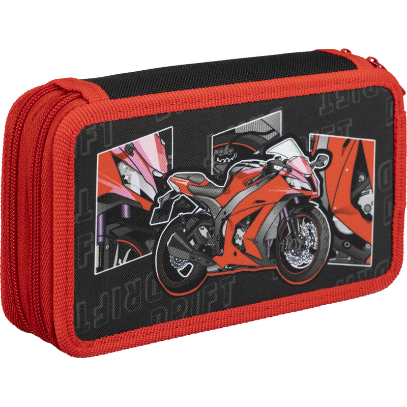 Изображение товара Двухсекционный пенал Комус Класс Urban Moto черный для школьников