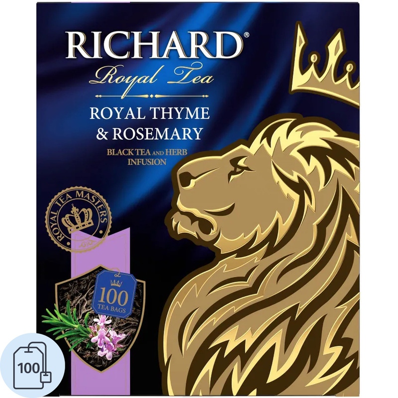 Изображение товара Чай черный Richard Royal Thyme & Rosemary 100 пакетиков (чабрец, розмарин)