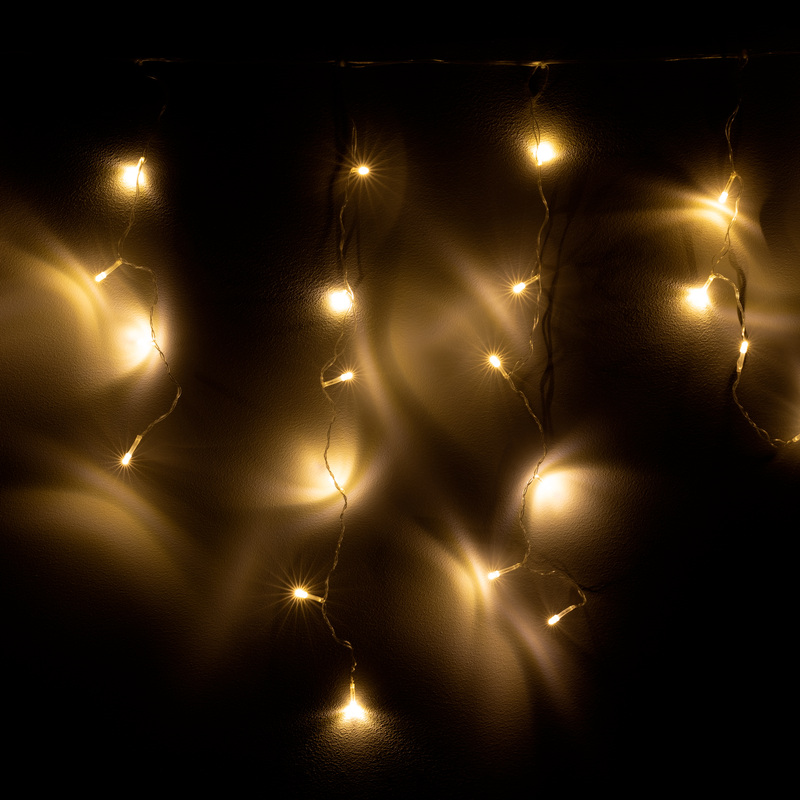 Изображение товара Светодиодная гирлянда Magic Time сказочное мерцание бахрома 3м теплый белый свет 72 светодиода