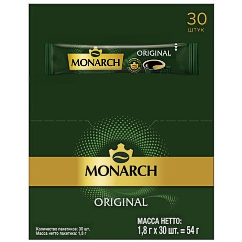 Изображение товара Кофе растворимый Monarch Original порционный 30 пакетов по 1.8 г вкус классический