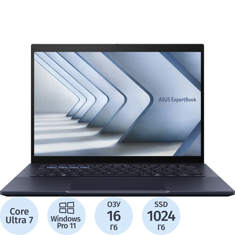 Изображение товара Ноутбук Asus ExpertBook B5404CMA-QN0401X 14" чёрный Intel Core Ultra 7 155U/16 ГБ/SSD 1024 ГБ (90NX06R1-M00EB0)
