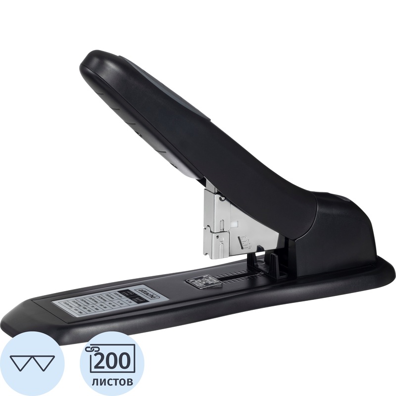 Изображение товара Степлер мощный Attache Quantum до 200 листов чёрный (скобы №23/6, 23/8, 23/10, 23/13, 23/15, 23/17, 23/20, 23/23, 23/24, энергосберегающий)