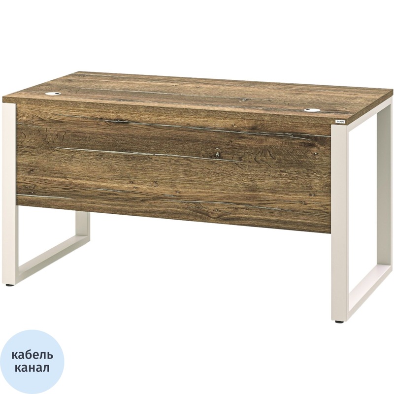 Изображение товара Стол прямой Zamm Зета 10800 (дуб галифакс олово/белый, 1400х700х745 мм)