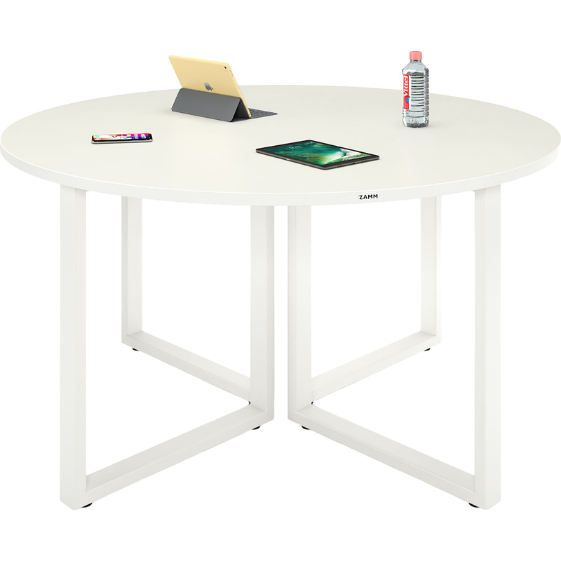Изображение товара Стол для переговоров Zamm Зета 11669 круглый белый премиум 1200х1200х745 мм