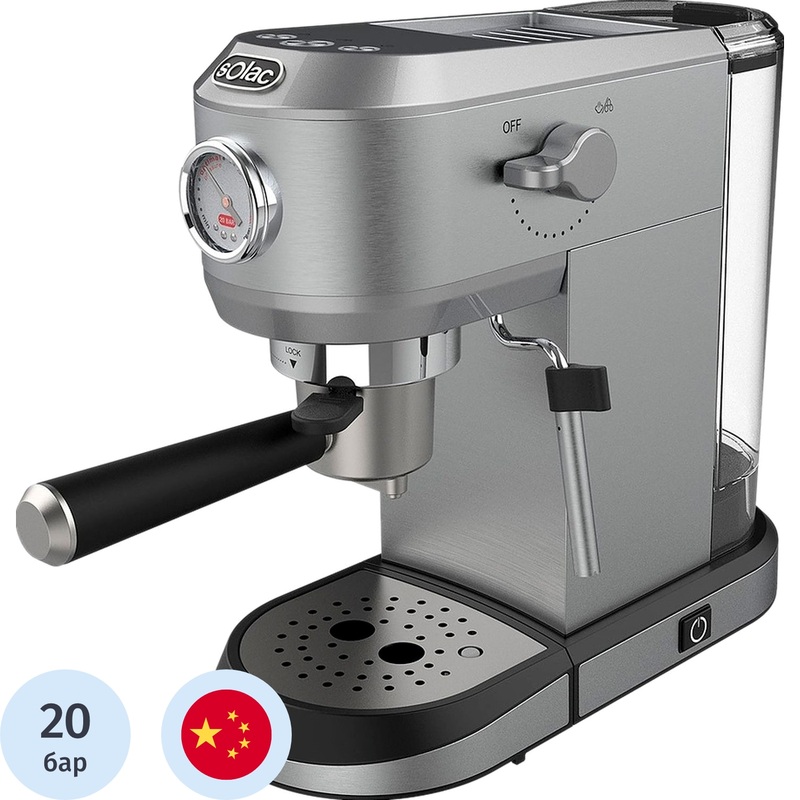 Изображение товара Кофемашина рожковая с капучинатором Solac Slim ProCap CE4523 серебристая