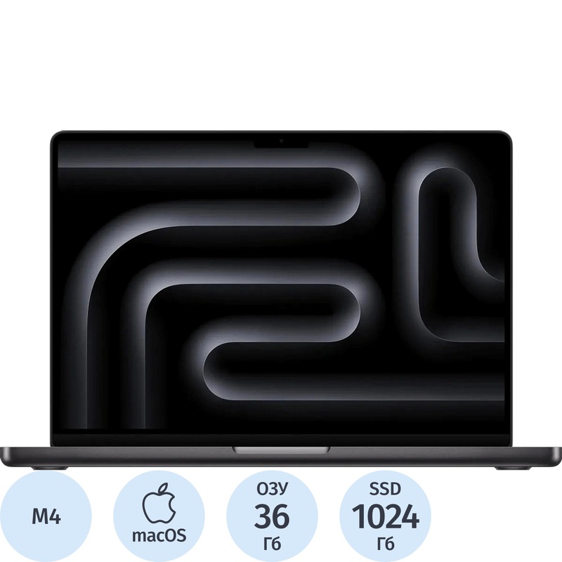 Изображение товара Apple MacBook Pro 16.2" M4 Max 36ГБ SSD 1024ГБ серебристый