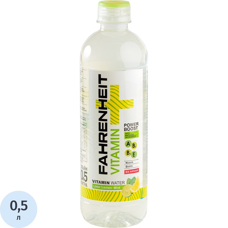 Изображение товара Вода питьевая Fahrenheit негазированная со вкусом лимона лайма и мяты 0.5л