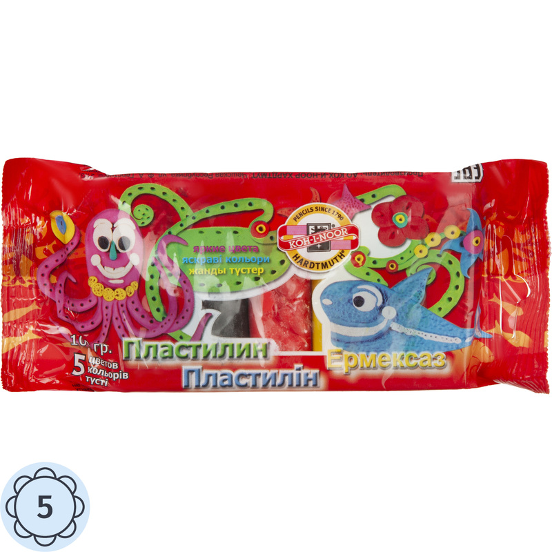 Изображение товара Пластилин Koh-i-Noor Ocean 5 цветов 100 г для детей лепки и творчества
